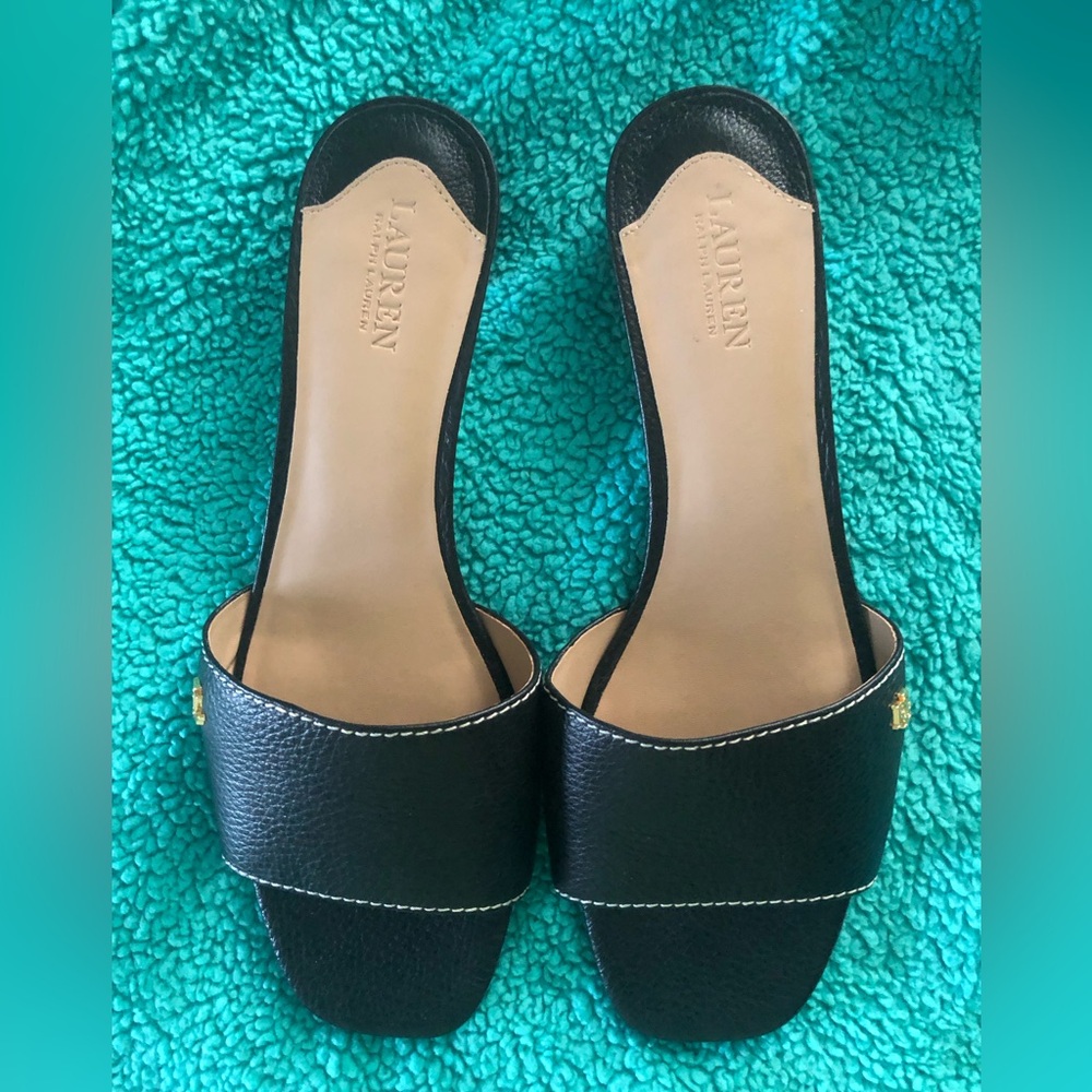 Black Women's Slide Sandals Ralph Lauren Sandals
